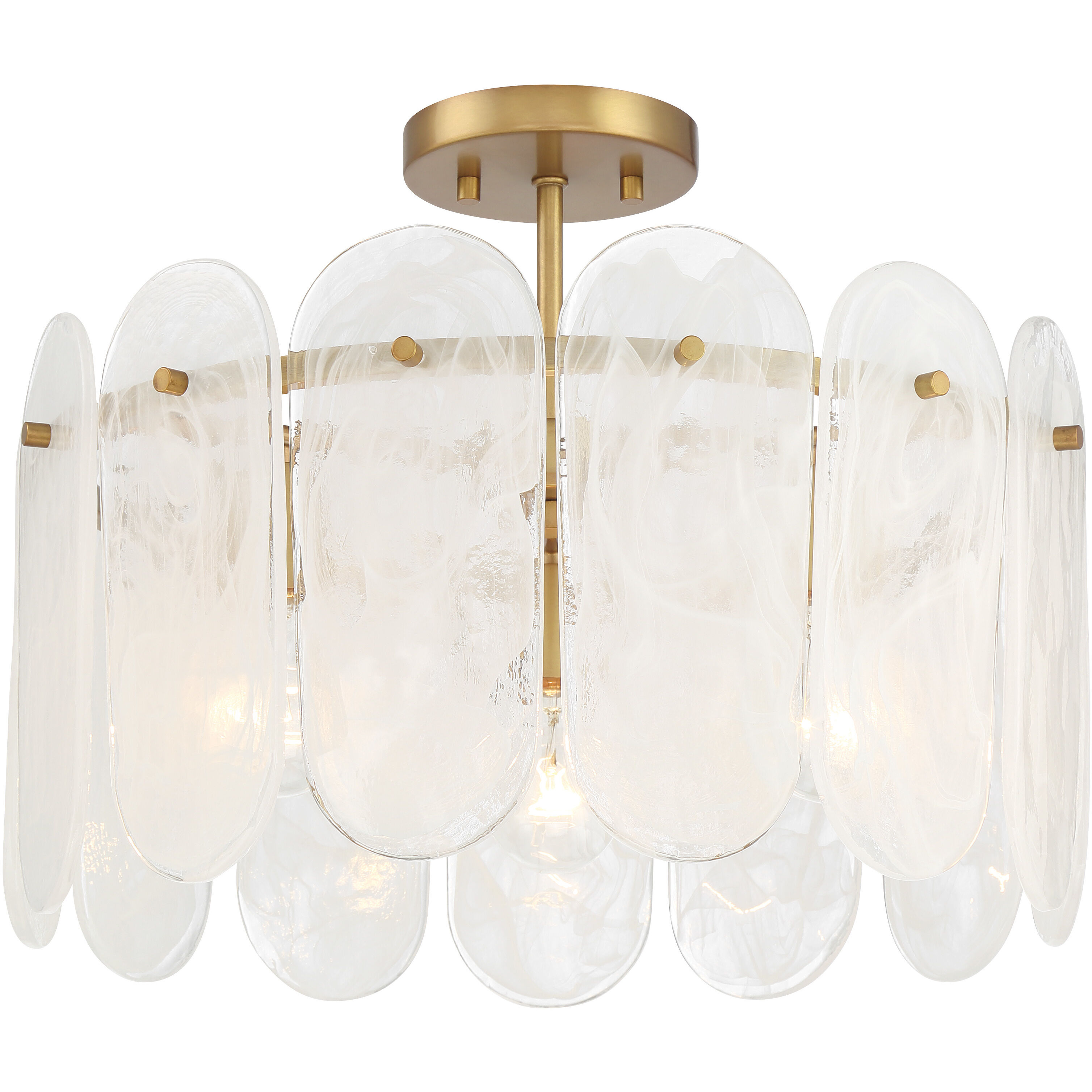 Oldmill 3 Light 18.25 inch Legacy Brass Semi Flush Ceiling Light