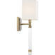 Tompson 1 Light 5 inch Burnished Brass and White Wall Sconce Wall Light