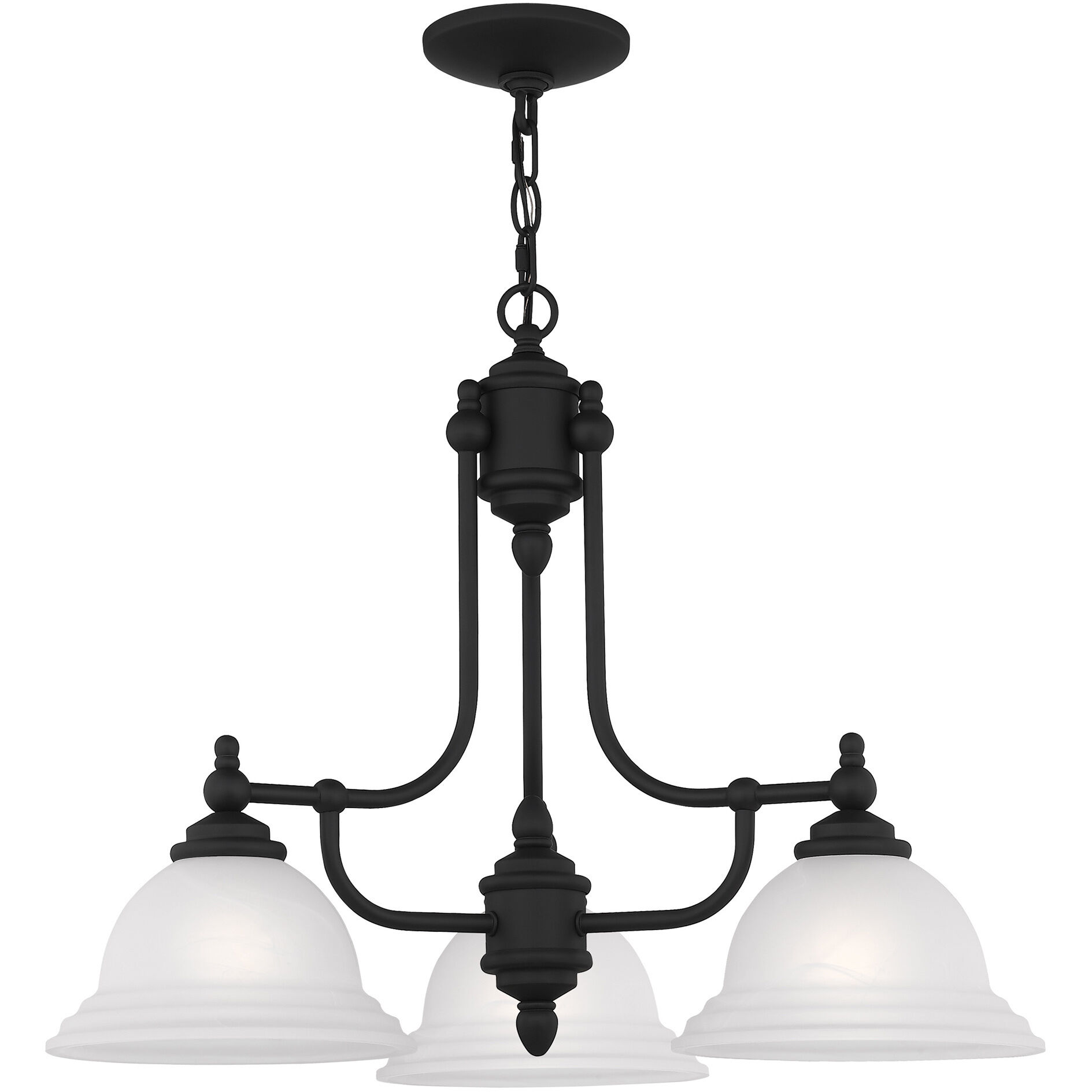 North Port 3 Light 24 inch Black Chandelier Ceiling Light
