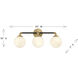 Dresden 3 Light 24 inch Matte Black with Warm Brass Accents Bathroom Vanity Light Wall Light, Lighting One