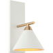 Bliss 1 Light 7.88 inch Aged Gold Brass and White Wall Sconce Wall Light