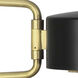 Simon 10.63 inch 60 watt Satin Black with Modern Brass Wall Swinger Wall Light