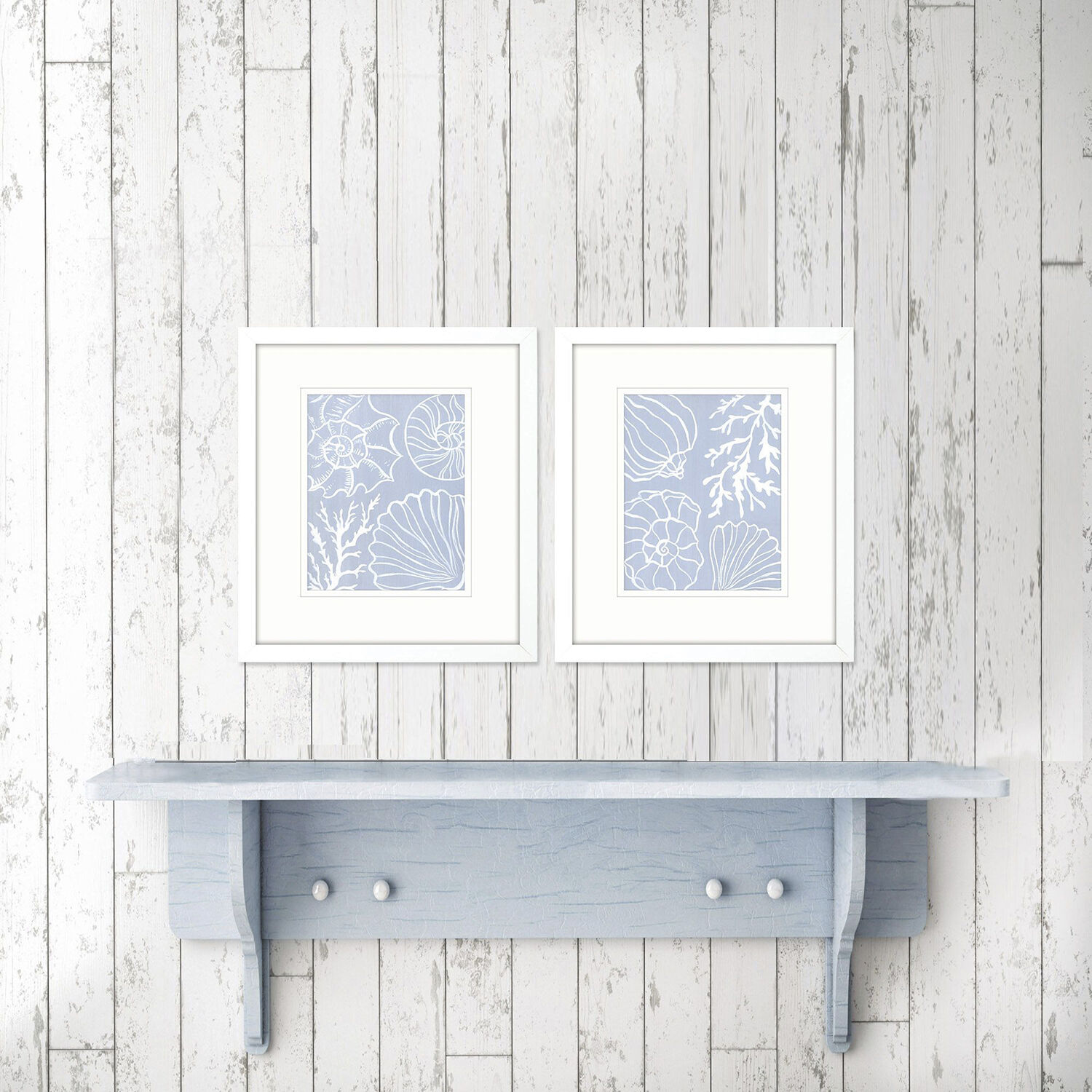 Waterside Blue and White Framed Art, Propac