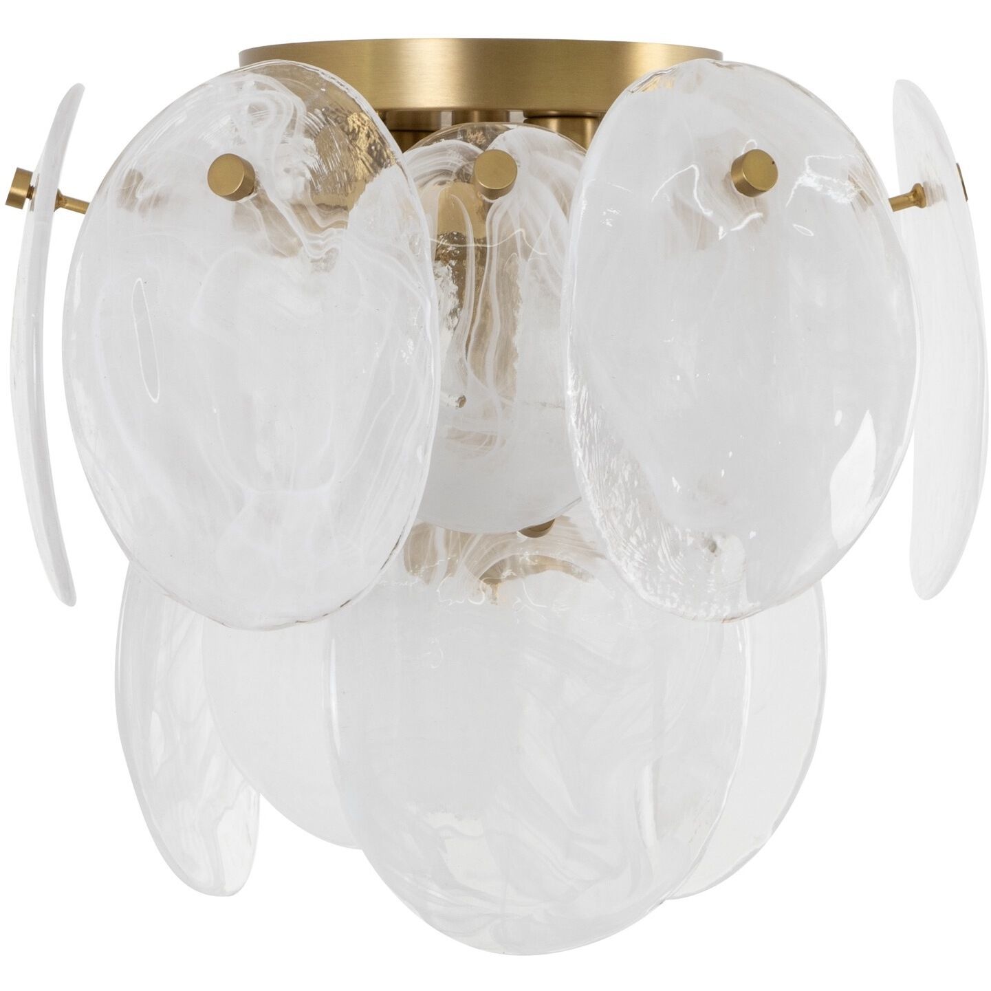 Lily 3 Light 13.19 inch Brushed Brass Semi Flush Mount Ceiling Light