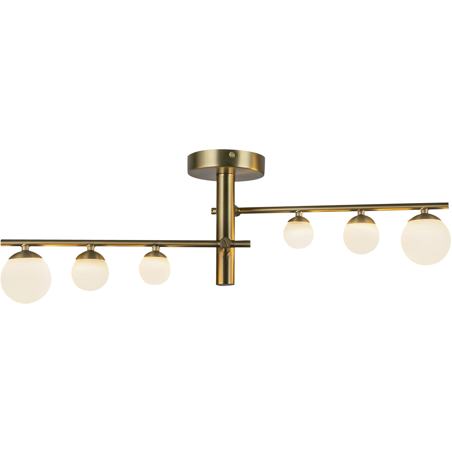 Cypress LED 7.38 inch Brushed Gold/Opal Glass Semi-Flush Mount Ceiling Light