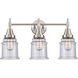 Caden 3 Light 24 inch Satin Nickel Bath Vanity Light Wall Light in Seedy Glass