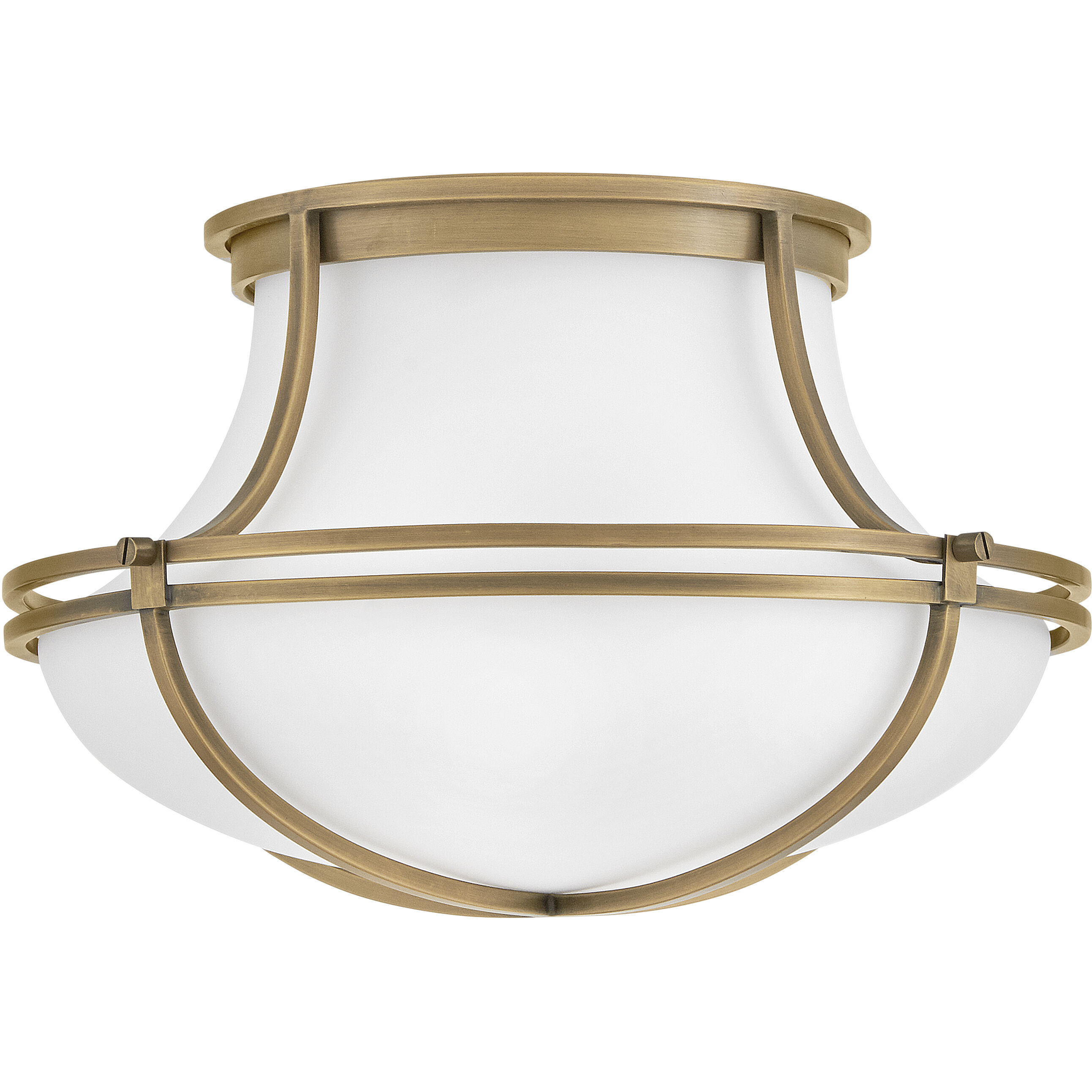 Saddler 3 Light 15.25 inch Heritage Brass Flush Mount Ceiling Light