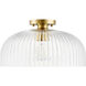 Transitional 1 Light 16 inch Natural Brass Semi-Flush Ceiling Light