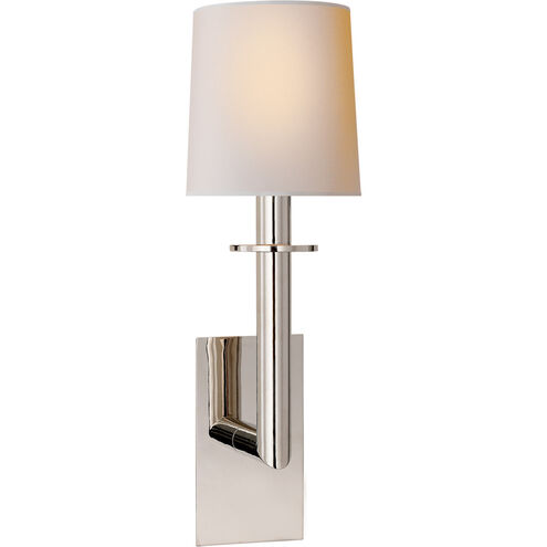 J. Randall Powers Dalston 1 Light 7.5 inch Polished Nickel Sconce Wall Light in Natural Paper