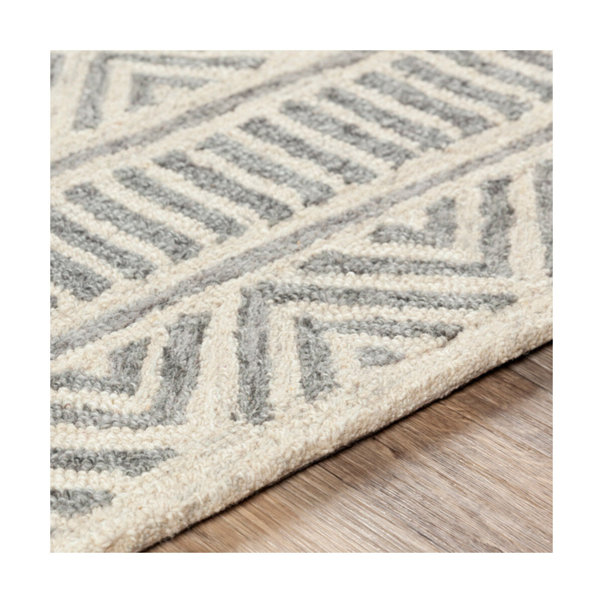 Granada 90 X 60 inch Medium Gray/Beige/Charcoal Rugs