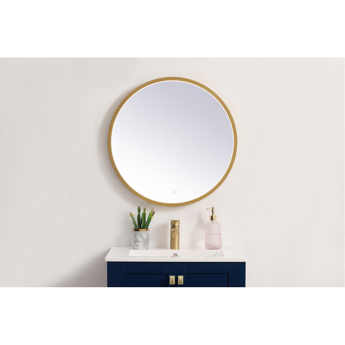 Pier 24 X 24 inch Brass LED Mirror