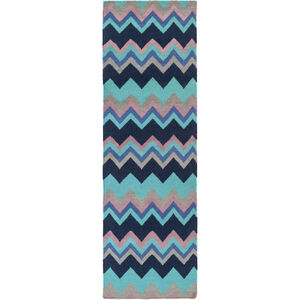 Frontier 132 X 96 inch Teal, Violet, Medium Gray, Bright Blue, Mauve Rug