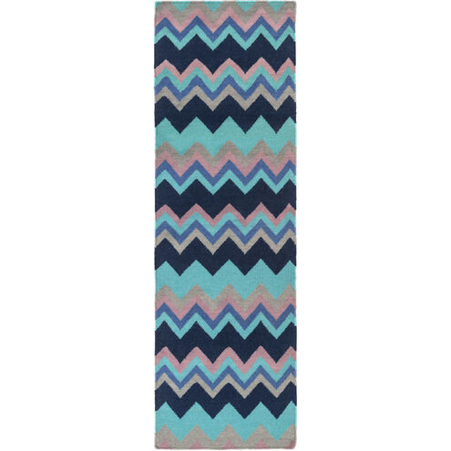 Frontier 132 X 96 inch Teal, Violet, Medium Gray, Bright Blue, Mauve Rug