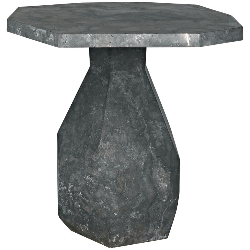 Polyhedron 32.5 X 31 inch Black Marble Side Table