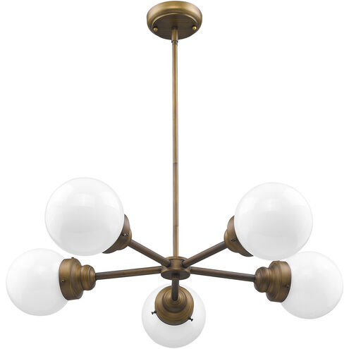 Portsmith 5 Light 30 inch Raw Brass Chandelier Ceiling Light