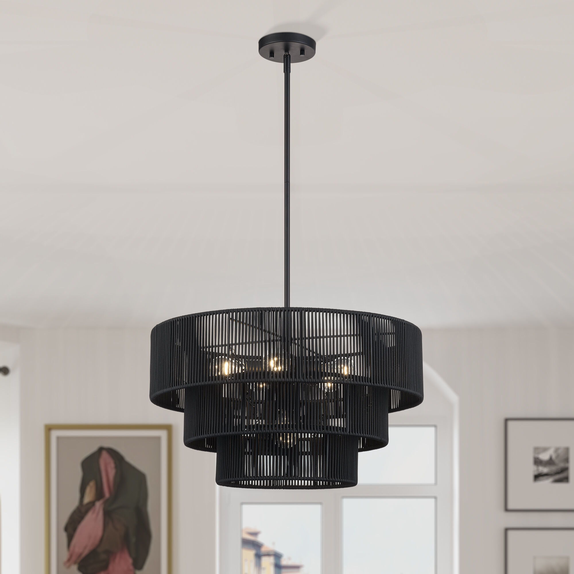 Acordia 6 Light 23 inch Black Pendant Chandelier Ceiling Light