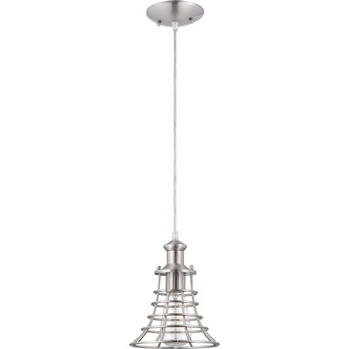 Neighborhood 1 Light 7 inch Brushed Polished Nickel Mini Pendant Ceiling Light