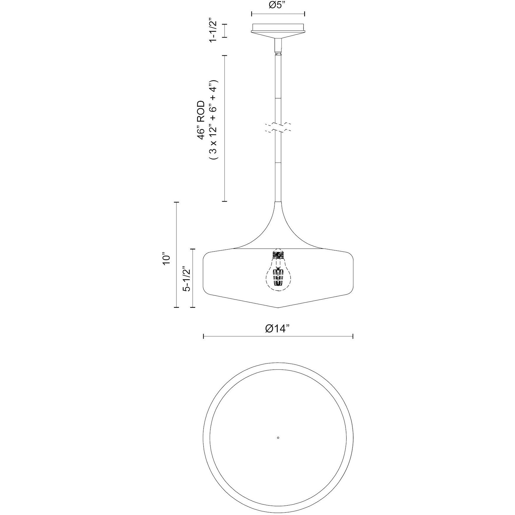 Alora Mood Lincoln Pendant Ceiling Light in Matte Black
