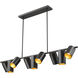 Lumina 9 Light 55 inch Matte Black Linear Chandelier Ceiling Light