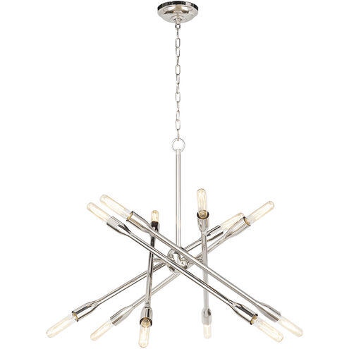 Cobra 12 Light 30.5 inch Polished Nickel Chandelier Ceiling Light, Small