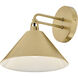 Milo 1 Light 9 inch Lacquered Brass Sconce Wall Light