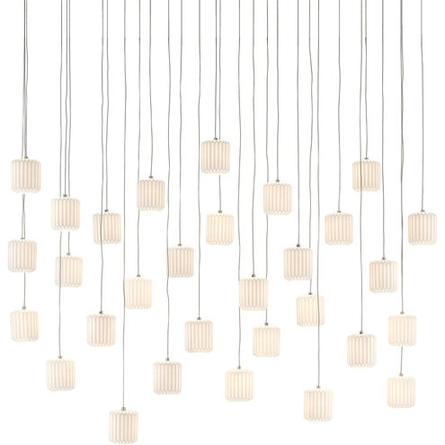 Dove 30 Light 54 inch Painted Silver/White Multi-Drop Pendant Ceiling Light