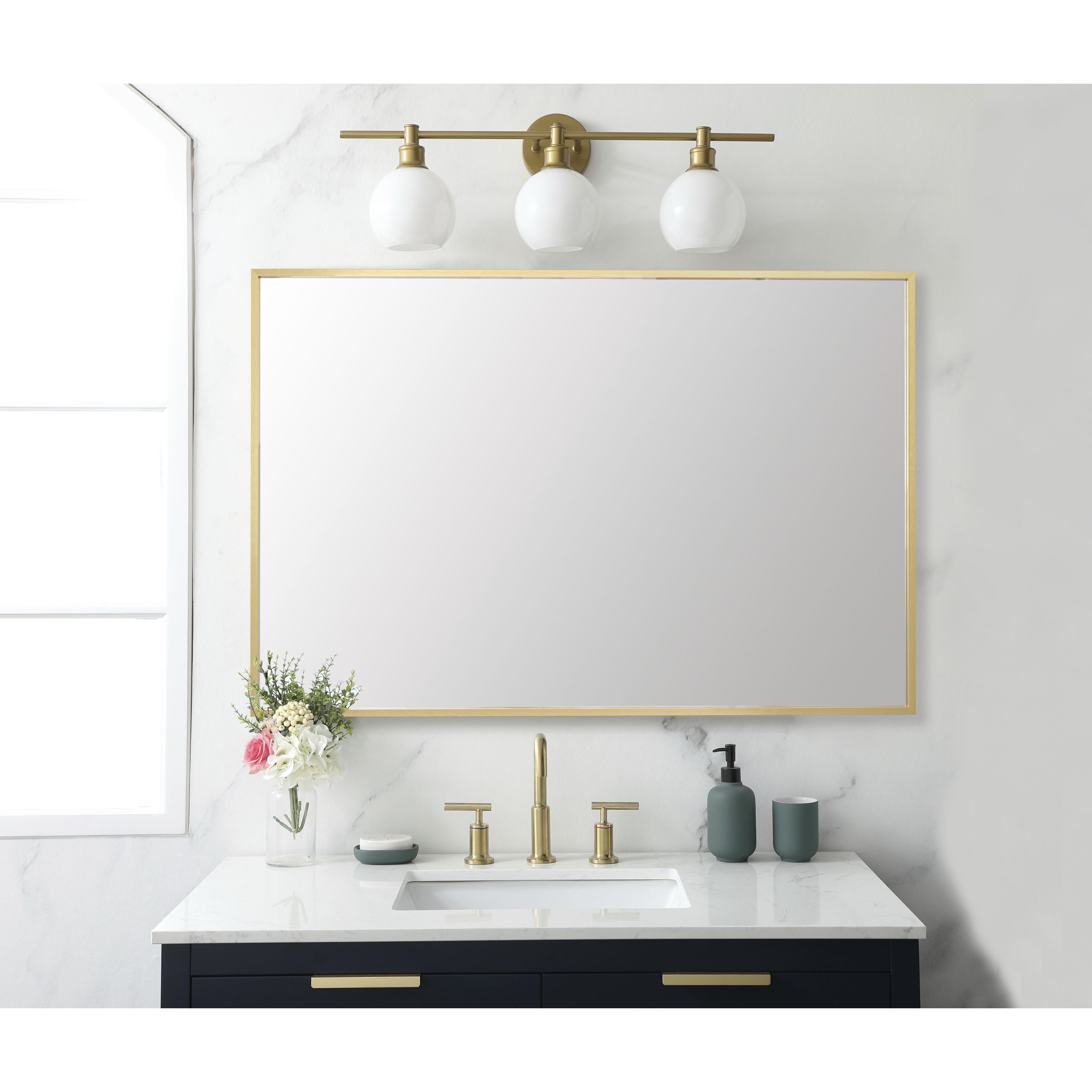 Grace 42 X 30 inch Gold Mirror