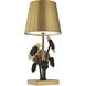 Coco & Dash Posey 12 inch 2.3 watt Brass and Black Rechargable Table Lamp Portable Light