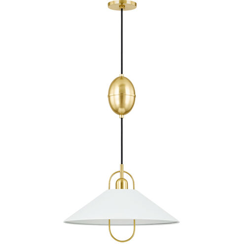 Mariel 1 Light 18 inch Aged Brass/Soft White Pendant Ceiling Light in Aged Brass and Soft White