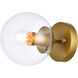 Mimi 1 Light 6 inch Brass Bath Sconce Wall Light, can be Ceiling Mounted