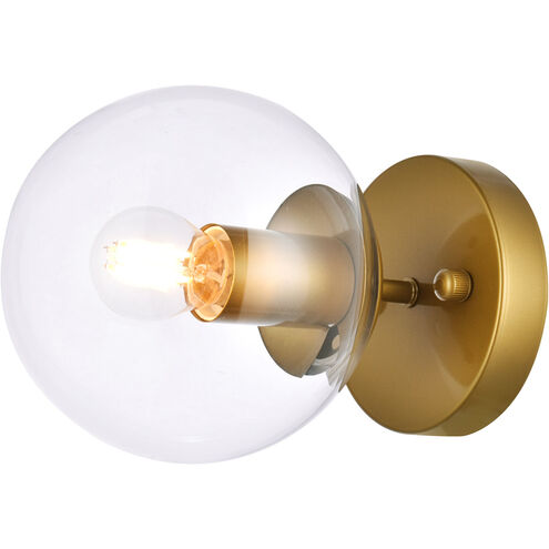 Mimi 1 Light 6 inch Brass Bath Sconce Wall Light, can be Ceiling Mounted