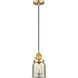 Franklin Restoration Bell 1 Light 5 inch Satin Gold Mini Pendant Ceiling Light in Incandescent, Silver Plated Mercury