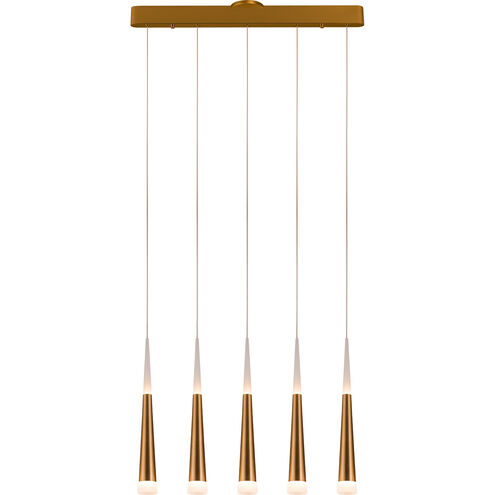 Meteor 5 Light 5 inch Brushed Gold Multi Pendant Ceiling Light