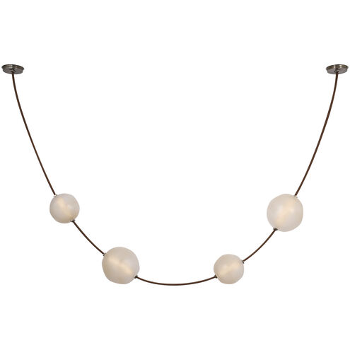Anne-Marie Barton Dune LED 8 inch Russet Suede and Mottled Pewter Belted Light Ceiling Light
