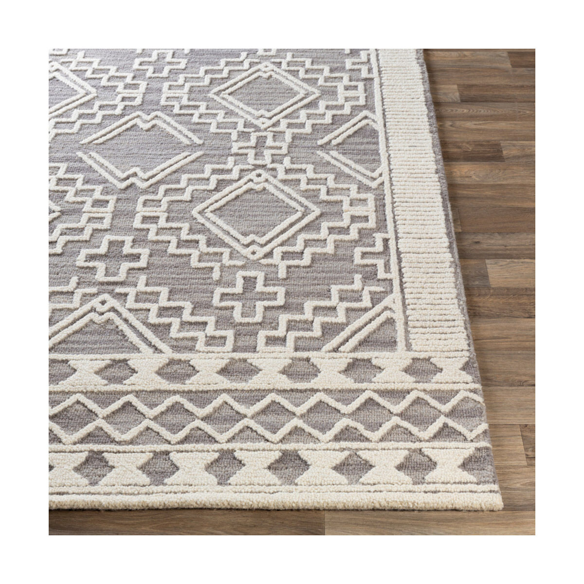 Izmir 36 X 24 inch Charcoal/Light Gray/Ivory Rugs