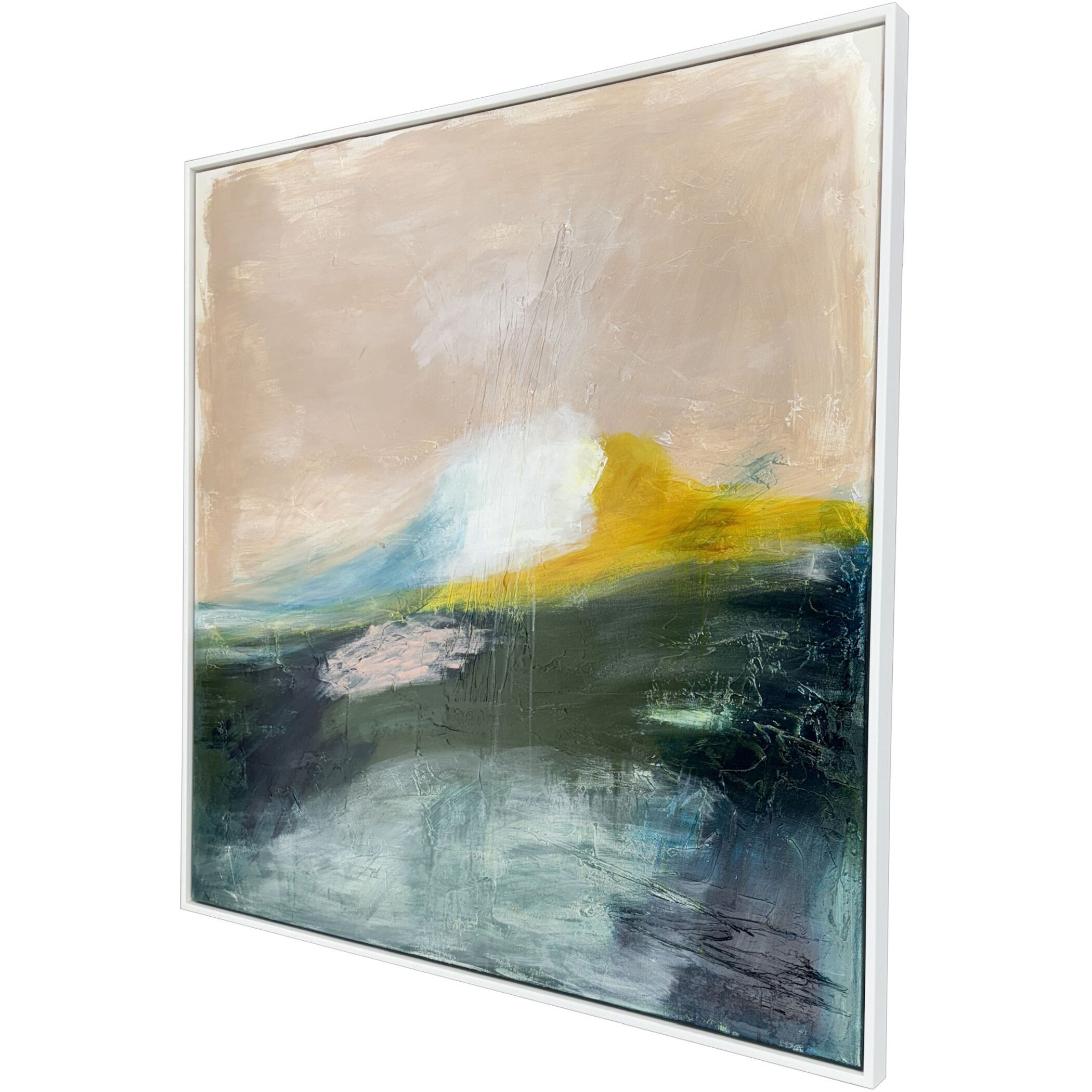 Blush and Bashful Green and Pink and White and Yellow Canvas, The Studio