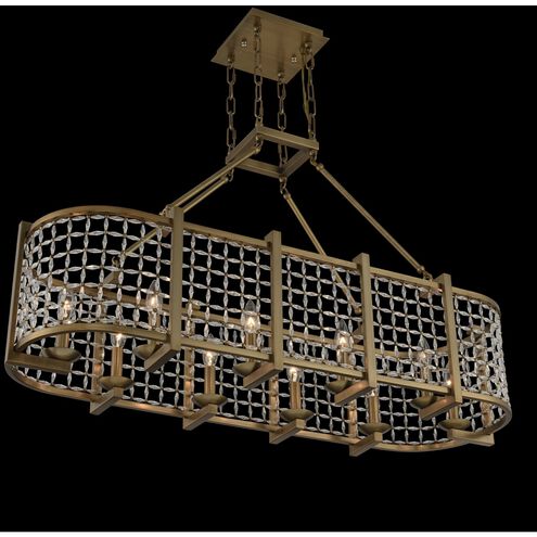 Verona 10 Light 42 inch Brushed Pearlized Brass Island Light Ceiling Light
