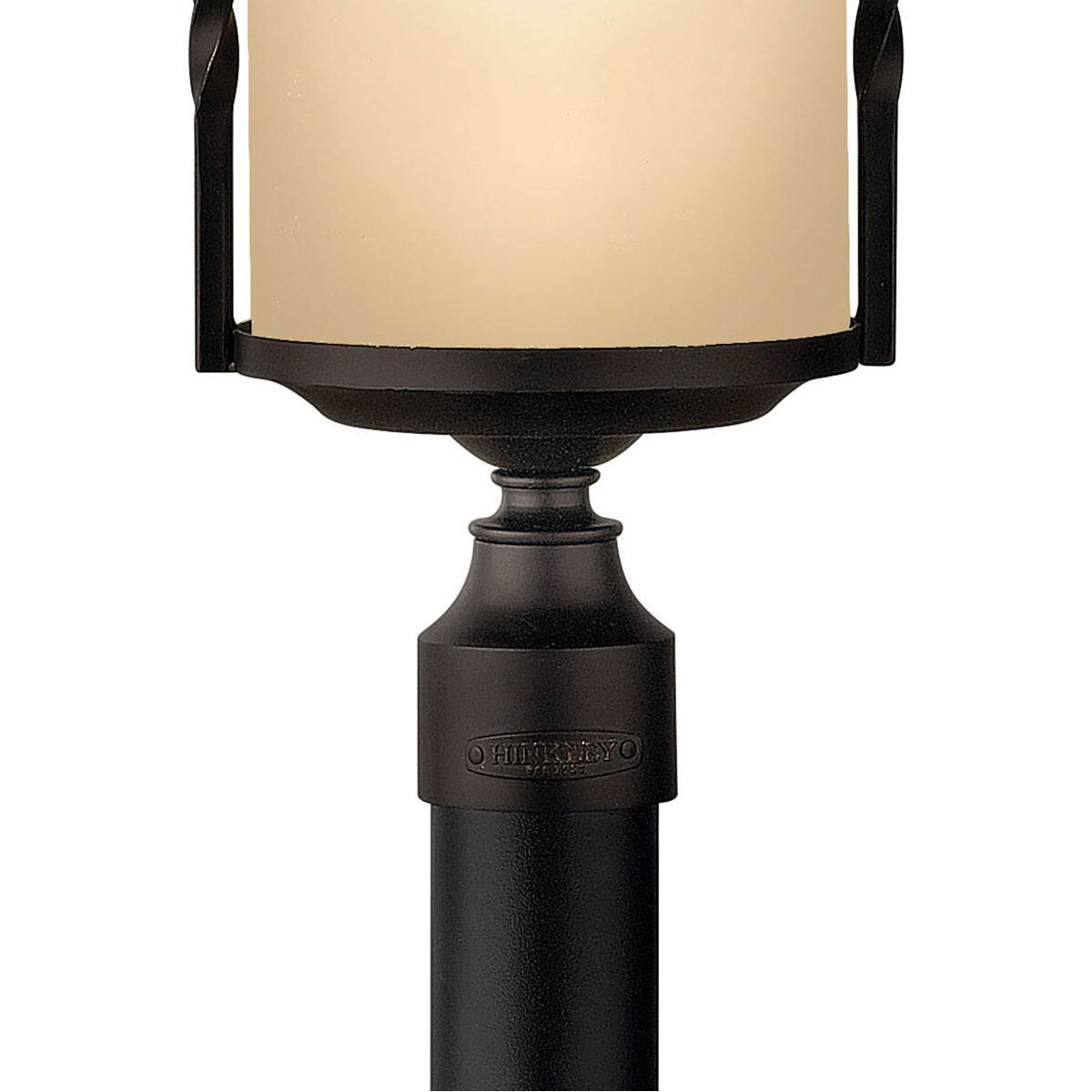 Casa 3 Light 23.75 inch Olde Black Outdoor Post Mount Lantern in Light Etched Amber