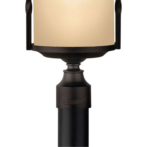 Casa LED 24 inch Olde Black Outdoor Post Mount Lantern in Light Etched Amber