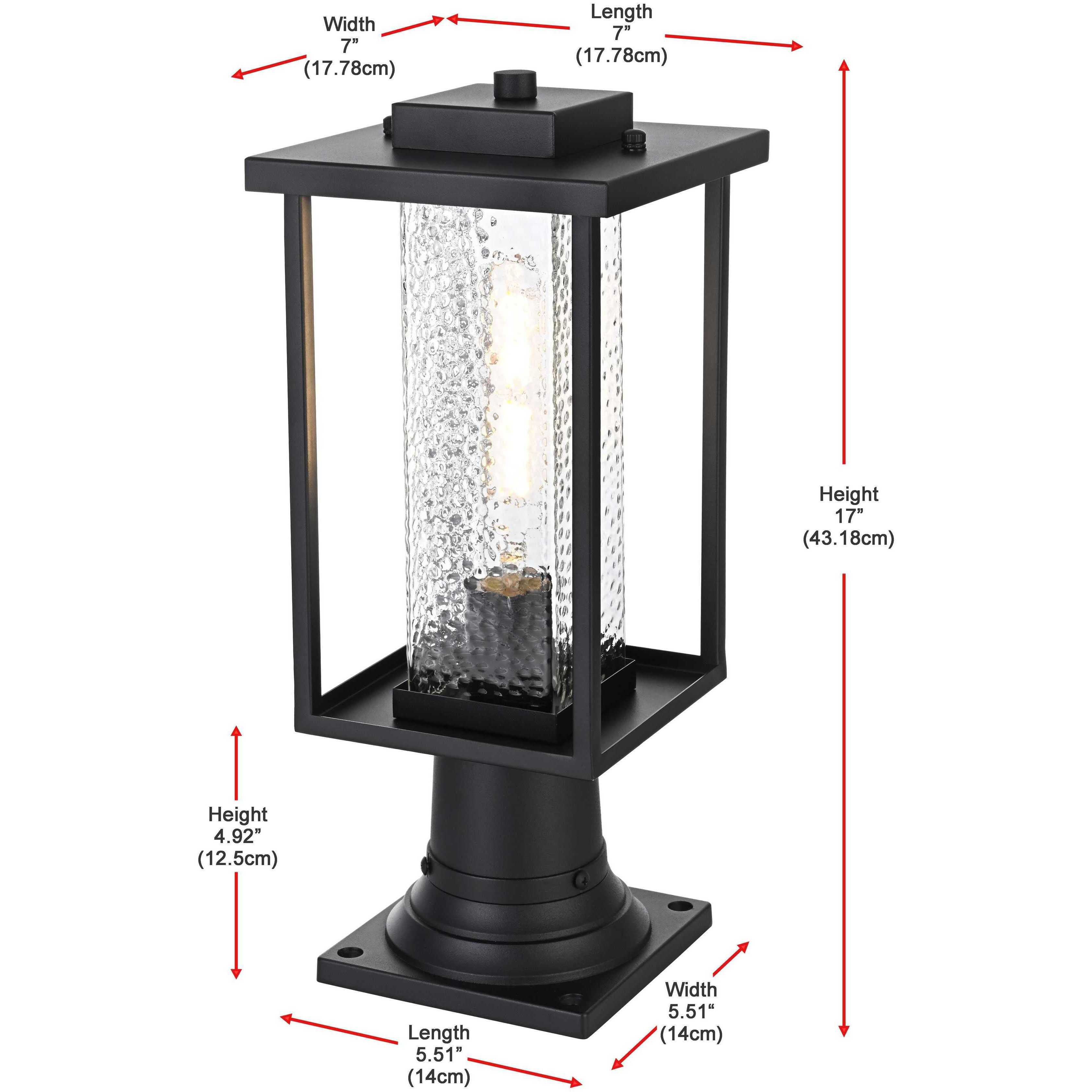 Philip 1 Light 17 inch Black Outdoor Post Light