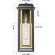 Mansfield 1 Light 20 inch Matte Black with Brass Outdoor Sconce in Seedy Glass