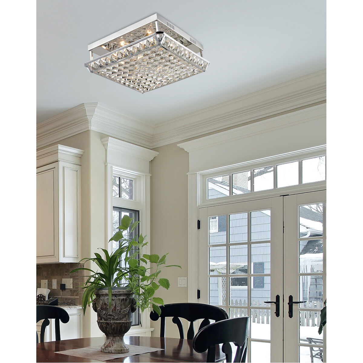 Evelyn 4 Light 15 inch Polished Chrome Flush Mount Ceiling Light