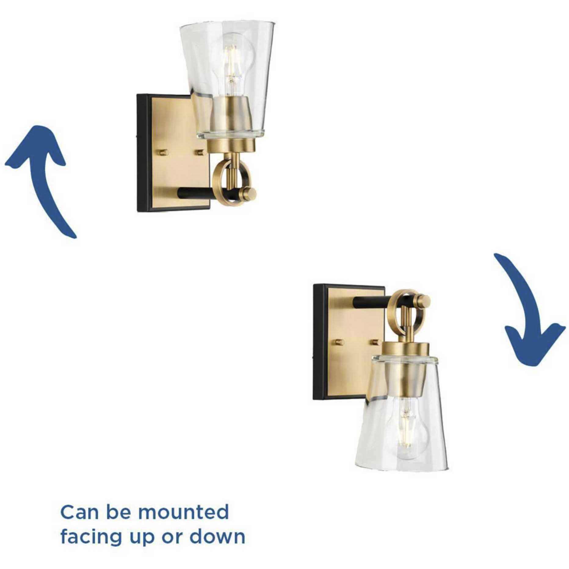 Cassell 1 Light 4.75 inch Vintage Brass Bathroom Vanity Light Wall Light