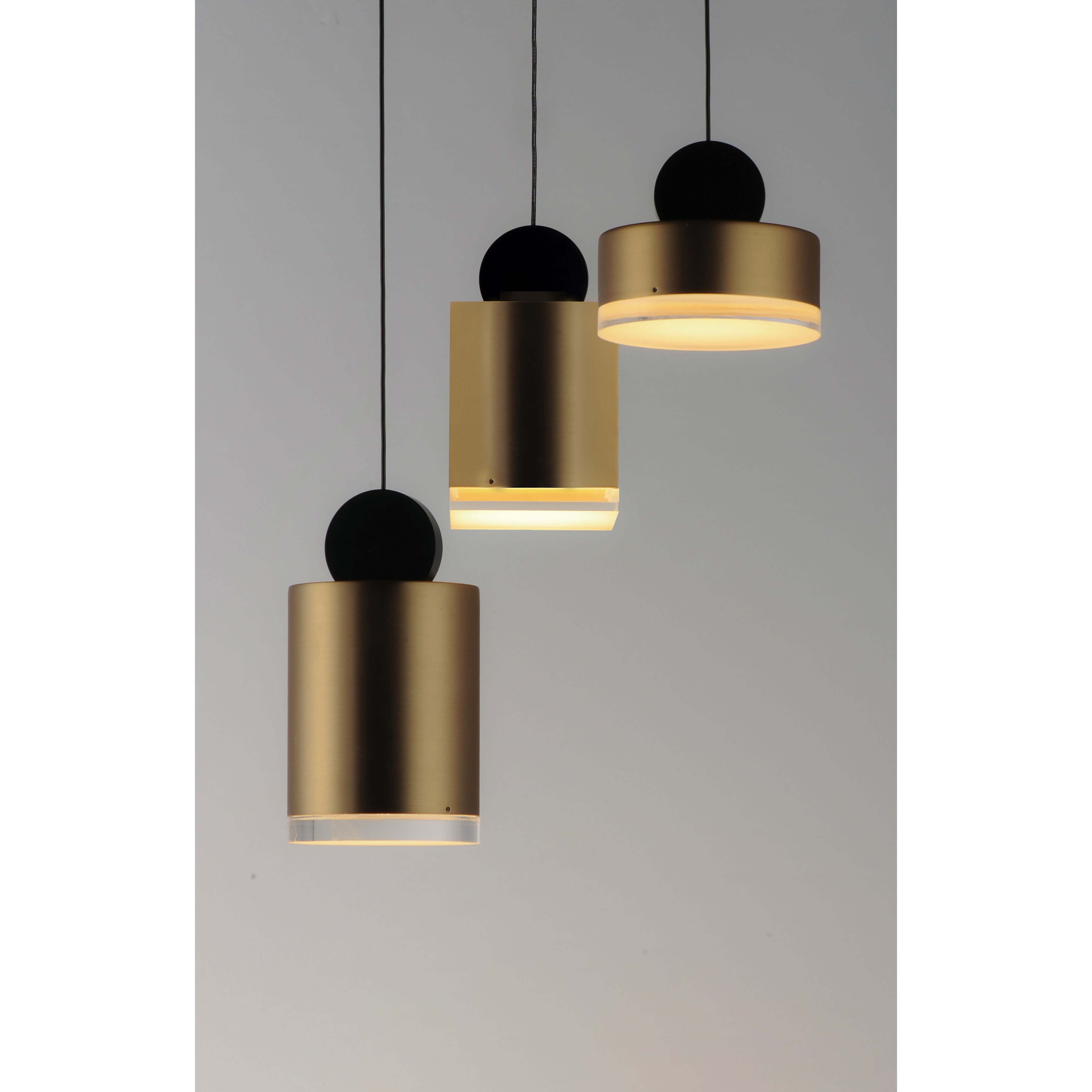 Nob LED 13.5 inch Black and Gold Multi-Light Pendant Ceiling Light
