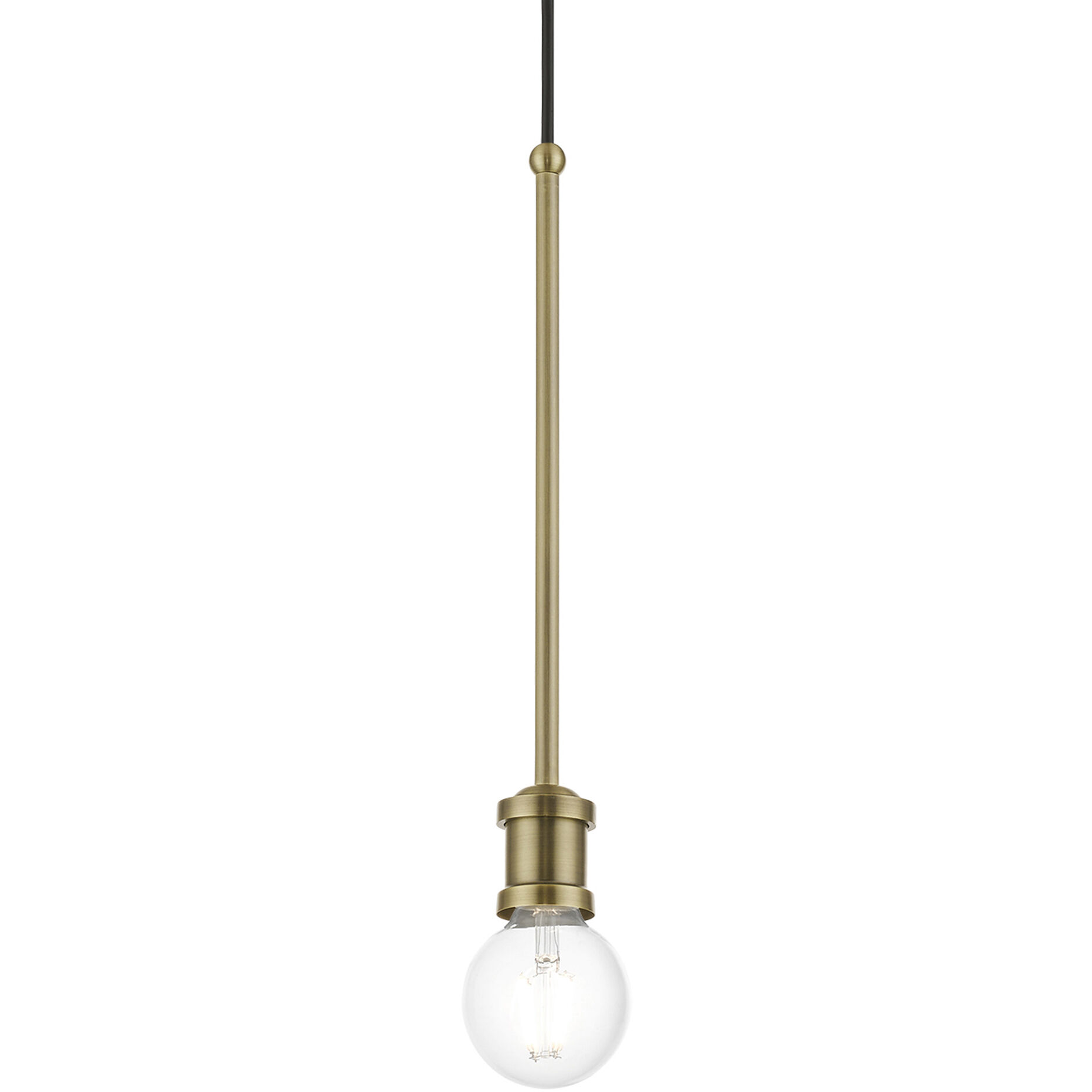 Lansdale 1 Light 5 inch Antique Brass Single Pendant Ceiling Light, Single