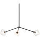 Novo 3 Light 30.38 inch Black Pendant Ceiling Light in Black and Clear