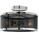 Wellington 2 Light 12 inch Polished Nickel and Black Semi Flush Mount Ceiling Light