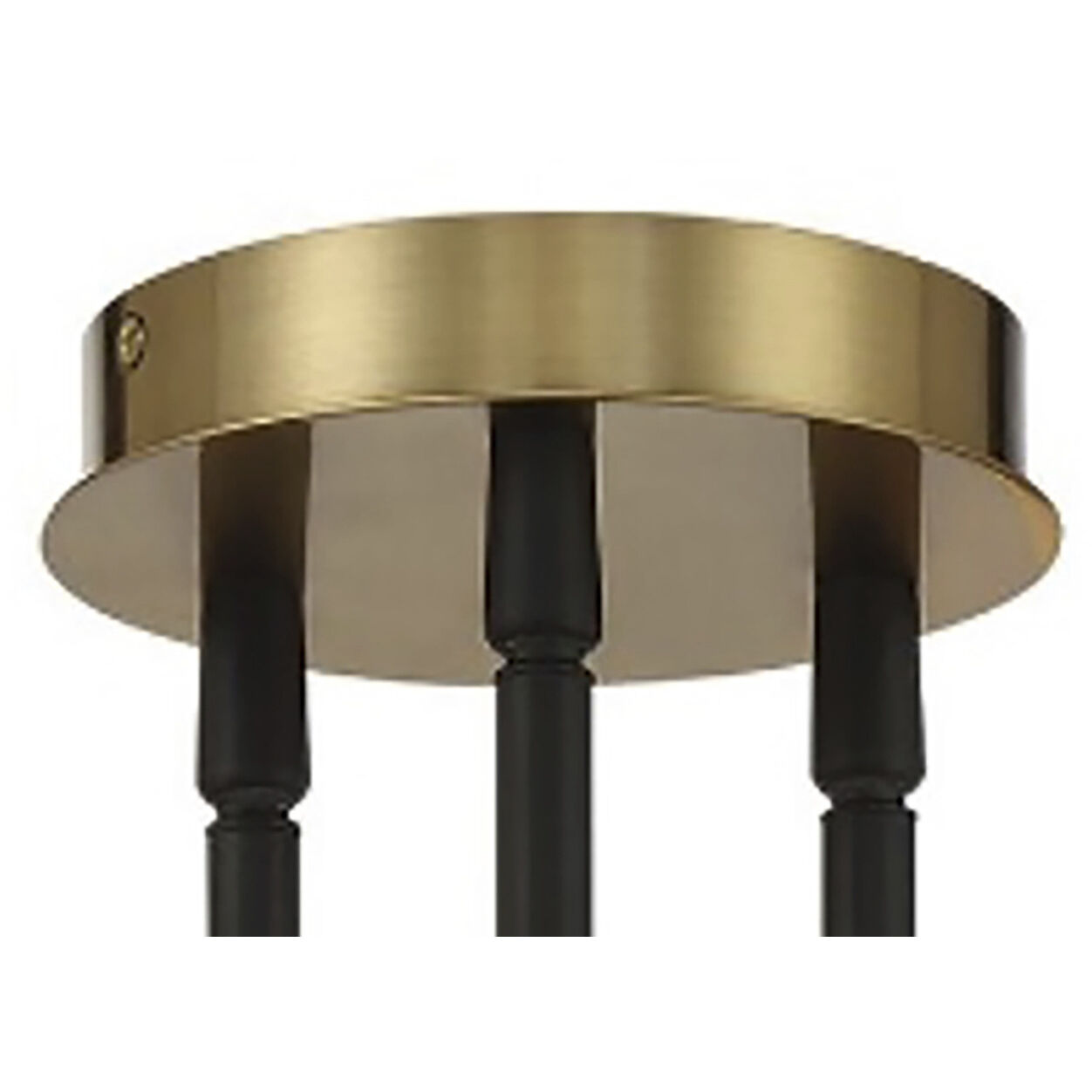 Cosmet 6 Light 20 inch Coal and Aged Brass Flush Mount Ceiling Light