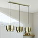 Zolana 3 Light 48 inch Antique Brass Linear Chandelier Ceiling Light, Extra Large