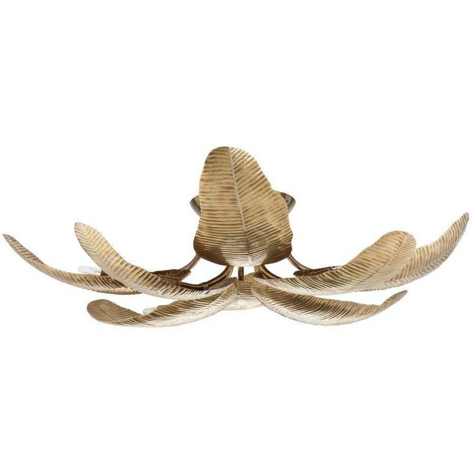 Farah 8 Light 44 inch Vintage Brass Flush Mount Ceiling Light